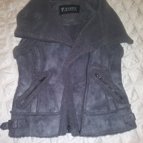 FAB Eco Shearing Look Suede Vest Sz: TP - Picture 3 of 10